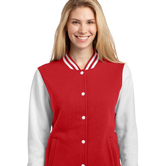 Sport-Tek® Ladies Fleece Letterman Jacket - Picture 1 of 3